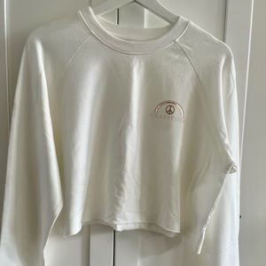 NWOT SPIRITUAL GANGSTER Gratitude Cropped Izzy Sweatshirt Metallic